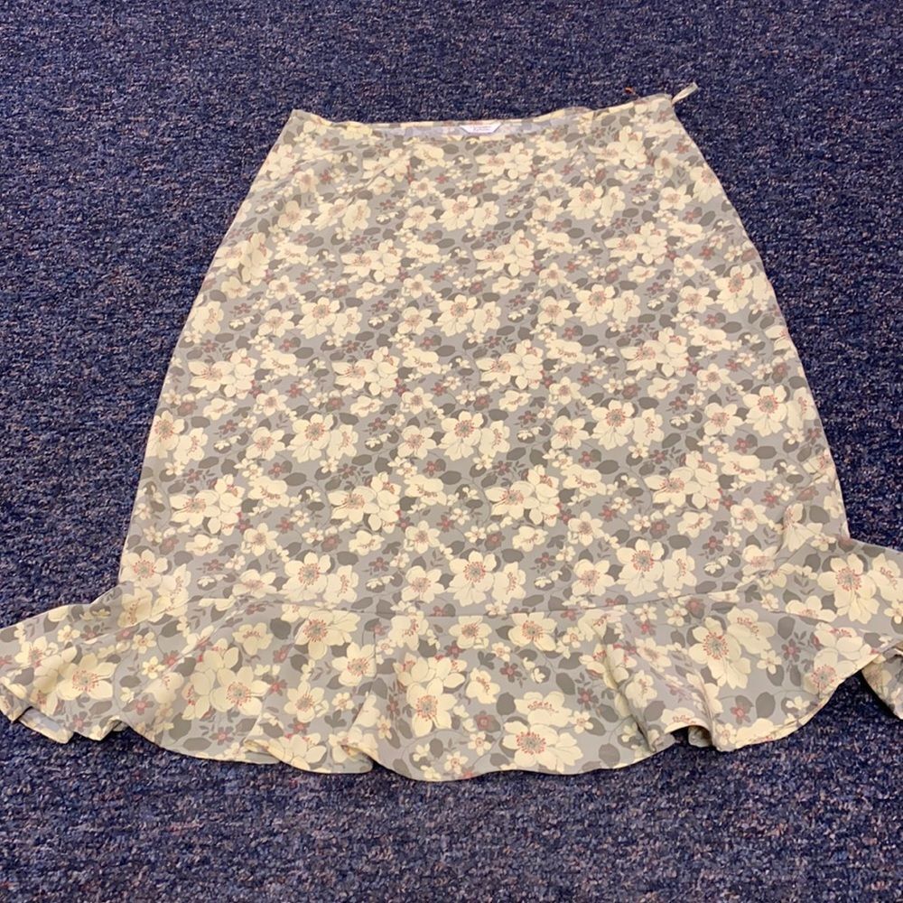 Christopher & Banks Yellow Floral Skirt sz. 16